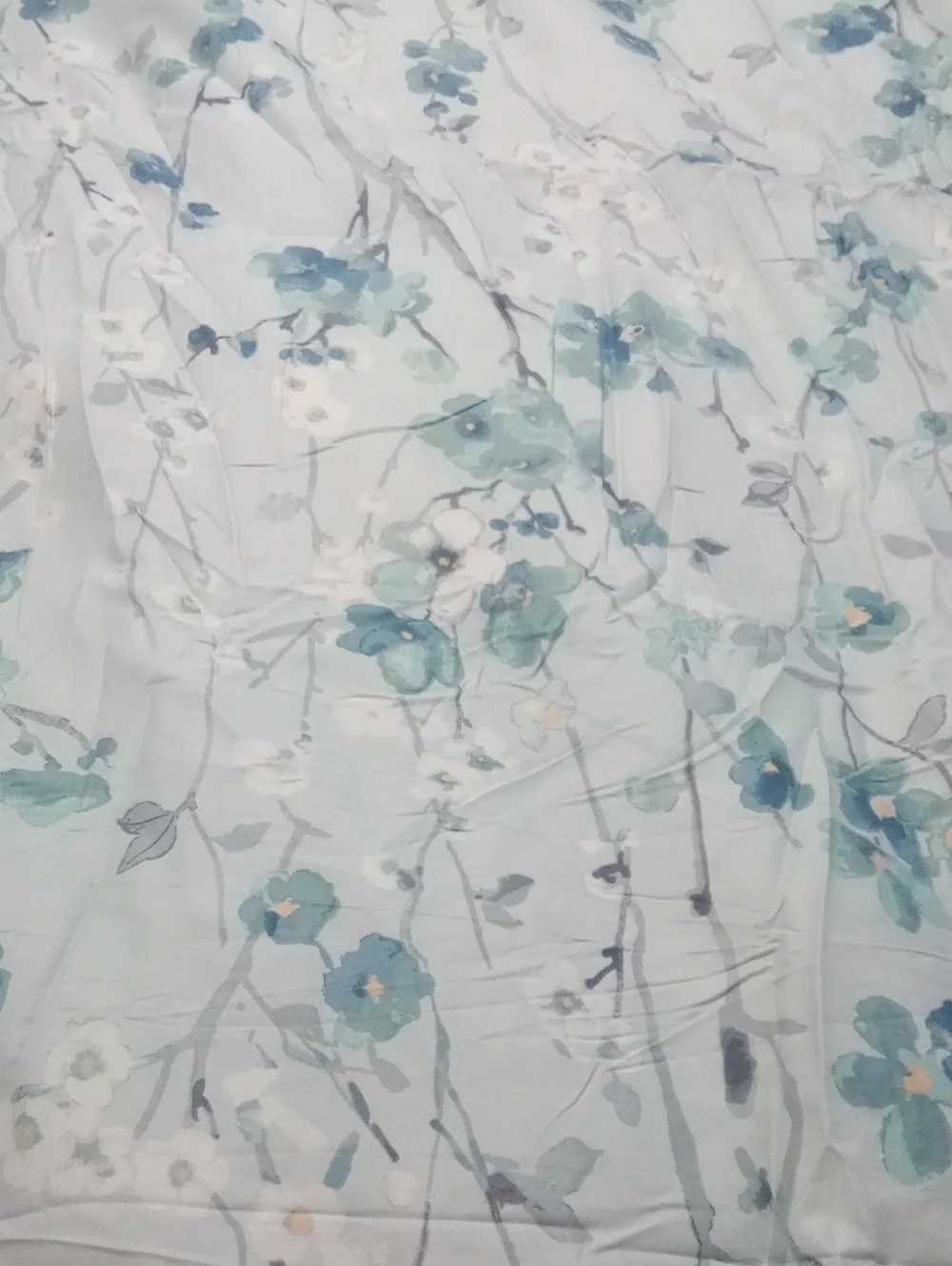 Floral Blue Green Cotton Comforter King NWT $99.99 Floral